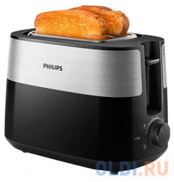 Тостер Philips HD2516 830Вт черный/стальной HD2516/90