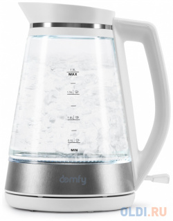 Чайник электрический Domfy DSW EK505 3000 Вт белый прозрачный 1 9 л пластик/стекло 