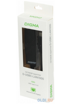 Сетевой адаптер Gigabit Ethernet Digma USB Type C [d usbc lan1000] D LAN1000 
