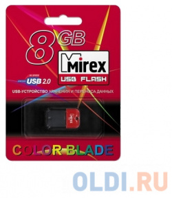 Флешка 8Gb Mirex  USB 2 0 Красный черный 13600 FMUART08