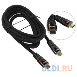 Кабель HDMI 3м VCOM Telecom CG526S B 3M круглый черный 