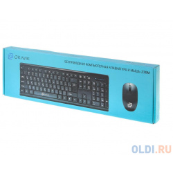 Клавиатура + мышь Oklick 230M клав:черный мышь:черный USB беспроводная 412900