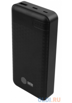Мобильный аккумулятор Cactus CS PBFSET 20000 Li Pol 20000mAh 2 1A+2 1A черный 2xUSB материал пластик 