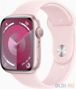 Смарт часы Apple Watch Series 9 A2980 45мм корп розовый Sport Band рем светло разм брасл :M/L (MR9H3ZP/A) MR9H3ZP/A 