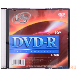 Диски DVD R VS 16х 4 7Gb Slim VSDVDRSL501 5шт 
