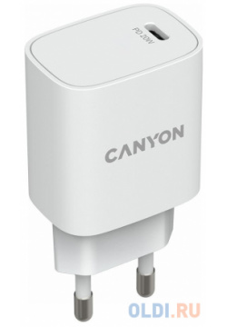 Зарядное устройство Canyon CNE CHA20W02 3 А USB C белый 