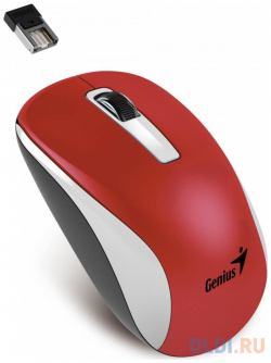 Мышь беспроводная Genius NX 7010 USB белый/красный металлик 31030114111 