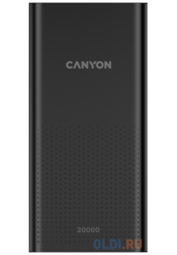 Внешний аккумулятор Power Bank 20000 мАч Canyon PB 2001 черный 