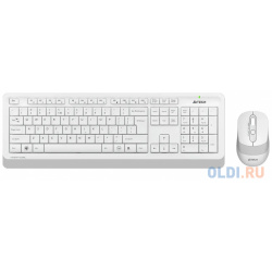 Клавиатура + мышь A4Tech Fstyler FG1010S клав:белый/серый мышь:белый/серый USB беспроводная Multimedia (FG1010S WHITE) 