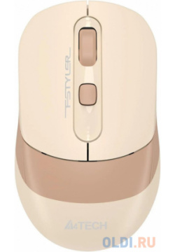 Мышь A4Tech Fstyler FG10CS Air бежевый/коричневый оптическая (2000dpi) silent беспроводная USB для ноутбука (4but) CAFE LATTE 