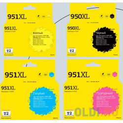 IC H950XL/951XL_MP Комплект картриджей T2 для HP 950XL/951XL: черный  голубой пурпурный желтый