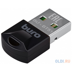 Адаптер USB Buro BU BT51 BT5 1+EDR class 1 5 20м черный Бюрократ 