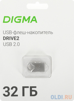 Флеш Диск Digma 32Gb DRIVE2 DGFUM032A20SR USB2 0 серебристый 