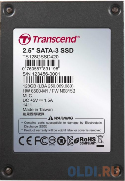 SSD накопитель Transcend 420I 128 Gb SATA III TS128GSSD420I 