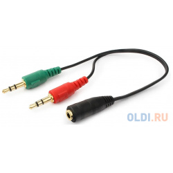 Кабель аудио сигнала Cablexpert  джек3 5 нушники + 3 микрофон > 4pin длина 20см черный (CCA 418) CCA 418