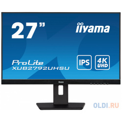 Монитор Iiyama 27" XUB2792UHSU B5 черный IPS LED 16:9 DVI HDMI M/M матовая HAS Piv 350cd 178гр/178гр 3840x2160 60Hz DP 4K USB 6 7кг 