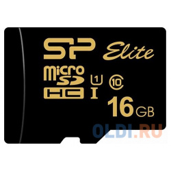 Флеш карта microSD 16GB Silicon Power Elite Gold microSDHC Class 10 UHS I U1 85Mb/s 