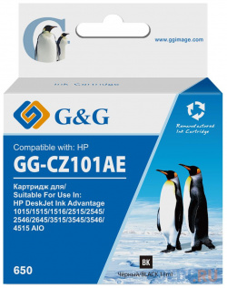 Картридж струйный G&G GG CZ101AE 650 черный (18мл) для HP DeskJet 1010/10151515/1516 