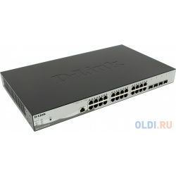 Коммутатор D Link DGS 1210 28MP/ME/B1A Управляемый 2 уровня с 24 портами 10/100/1000Base T и 4 1000Base X SFP (24 порта поддержко 