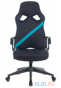 Кресло для геймеров Zombie DRIVER чёрный с голубым 