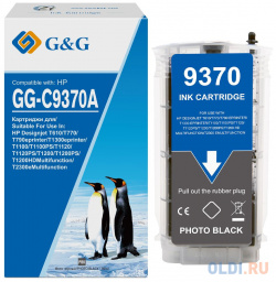 Картридж струйный G&G GG C9370A фото черный (130мл) для HP Designjet T610  T770 T790eprinter T1300eprinter T1100 T1100PS T1120 T1120PS T