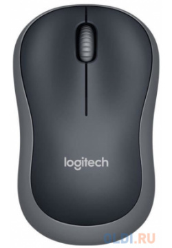 Мышь беспроводная Logitech M185 чёрный серый USB + радиоканал 910 002235 