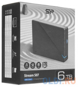 Внешний жесткий диск 3 5" 6 Tb USB 2 Gen1 Silicon Power Stream S07 [SP060TBEHDS07C3K] черный