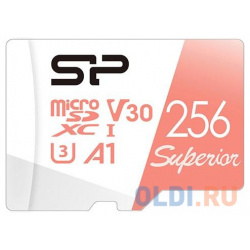 Флеш карта microSD 256GB Silicon Power Superior A1 microSDXC Class 10 UHS I U3 100/80 Mb/s (SD адаптер)