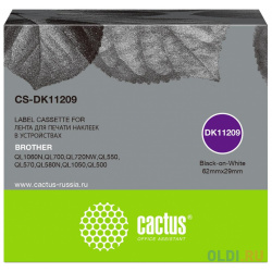 Картридж ленточный Cactus CS DK11209 черный для Brother P touch QL 500  550 700 800
