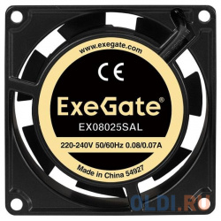 Exegate EX288996RUS Вентилятор 220В EX08025SAL (80x80x25 мм  Sleeve bearing (подшипник скольжения) подводящий провод 30 см 2500RPM 31dBA)