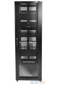 Шкаф напольный серверный 42U ЦМО ШТК СП 42 8 12 44АА 9005 800x1200mm ПРОФ дверь перфорированная черный 