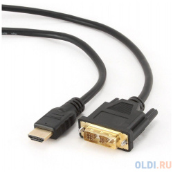 Кабель HDMI DVI Gembird/Cablexpert CC 0 5M  19M/19M 5м single link черный позол разъемы экран пакет Gembird
