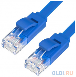 Greenconnect Патч корд прямой 2 0m  UTP кат 5e синий позолоченные контакты 24 AWG литой GCR LNC01 ethernet high speed 1 Гбит/с RJ45 T568B Green Connection