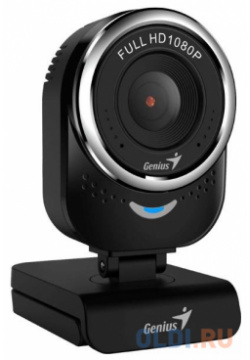 GENIUS QCam 6000  black Full HD 1080p webcam universal clip 360 degree swivel USB built in microphone rotation tilt 90 32200002407
