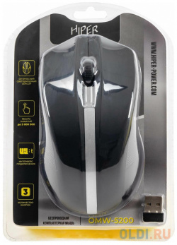HIPER WIRELESS MOUSE OMW 5200 BLACK/SILVER
