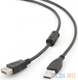 Bion Кабель удлинительный USB 2 0 A (m f)  позолоченные контакты ферритовые кольца 3м черный [BXP CCF USB2 AMAF 030] BXP 030