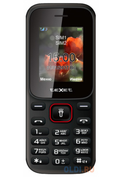 Мобильный телефон Texet TM 128 черный красный 1 77" 