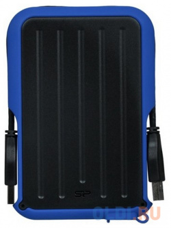 Внешний жесткий диск 2 5" Tb USB 3 1 Silicon Power Armor A66 черный синий В