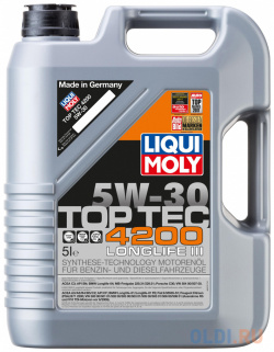 НС синтетическое моторное масло LiquiMoly Top Tec 4200 5W30 5 л 7661 Н