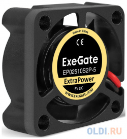 Вентилятор 5В DC ExeGate ExtraPower EP02510S2P 5 (25x25x10 мм  Sleeve bearing (подшипник скольжения) 2pin 12000RPM 26dBA) EX295188RUS