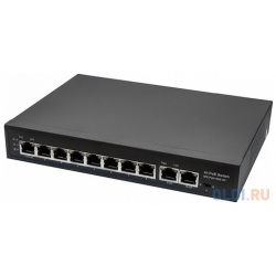 PoE коммутатор Fast Ethernet на 10 RJ45 портов  Порты: 8 x FE (10/100 Base T) с поддержкой (IEEE 802 3af/at) 2 GE (10/100/1000 Соответ NST NS SW 8F2G P