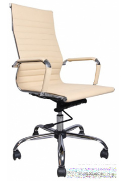 Кресло офисное BRABIX "Energy EX 509"  рециклированная кожа хром бежевое 531166