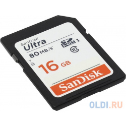 Карта памяти SDHC 16Gb SanDisk Class10 Ultra UHS I 80MB/s (SDSDUNC 016G GN6IN) SDSDUNC GN6IN 