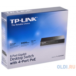 Коммутатор TP LINK TL SG1008P 8 портовый гигабитный настольный с 4 портами РоЕ