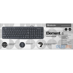 Клавиатура Defender Element HB 520 USB B(Черный) 104+3кн  управление 45522