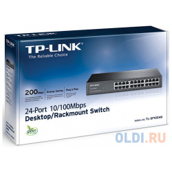 Коммутатор TP LINK TL SF1024D 24 портовый 10/100 Мбит/с настольный/монтируемый в стойку