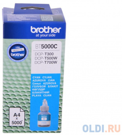 Бутылка с чернилами Brother BT5000C голубой для DCP T300/DCP T500W/DCP T700W (5000стр) 