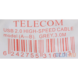 Кабель USB2 0  A B (3 0м) Telecom VCOM TC6900 3 0M