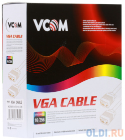 Кабель монитор SVGA card (15M 15M) 10м 2 фильтра VCOM  VVG6448 10M Telecom 10MC