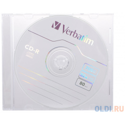 Диски CD R Verbatim 700Mb 48x 52x Slim 1шт 43347/348/415 43347 